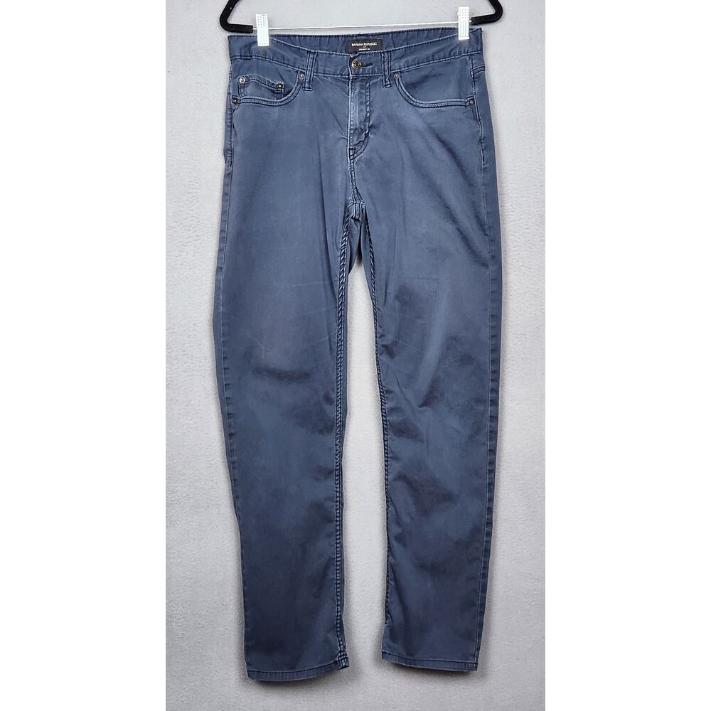 BANANA REPUBLIC Pants Mens 30x32 Blue Berry Sueded Straight 5 Pocket Twill Chino